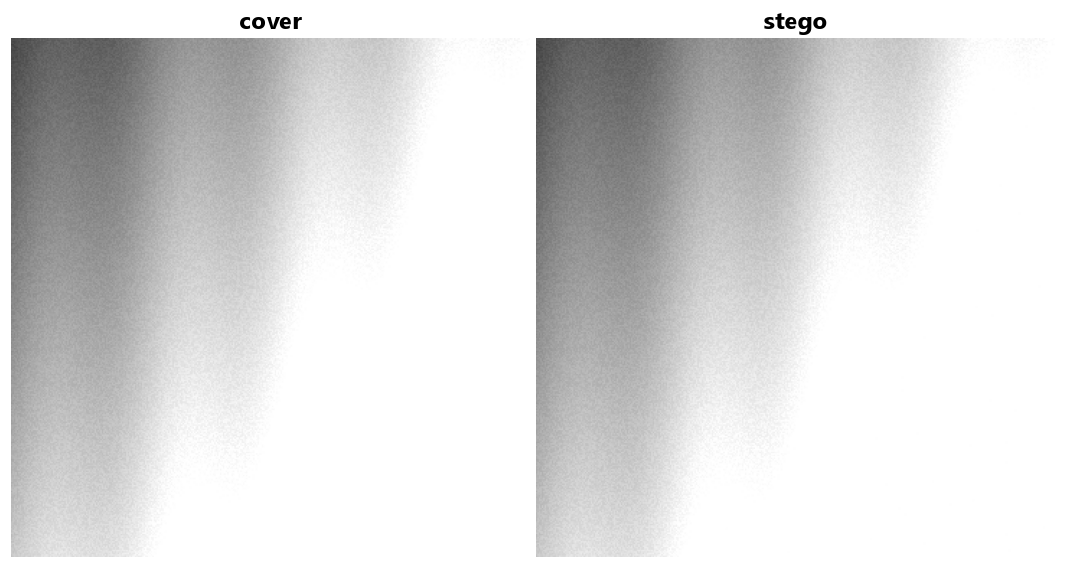 Cover and stego image side by side