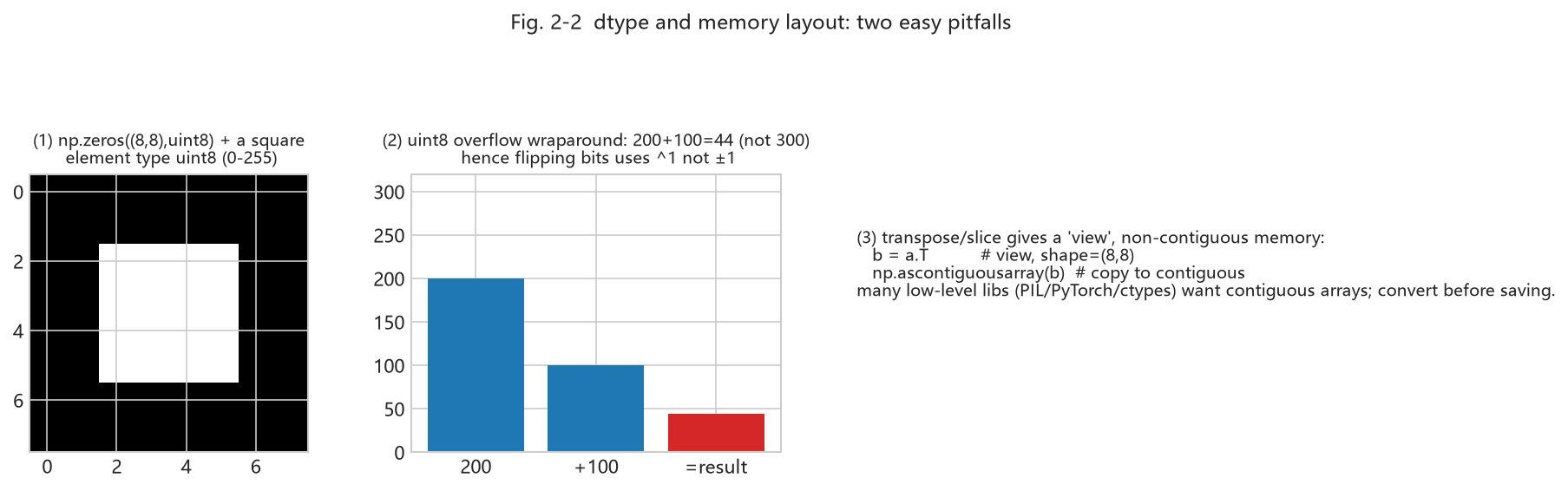 Fig. 2-2 dtype and memory layout